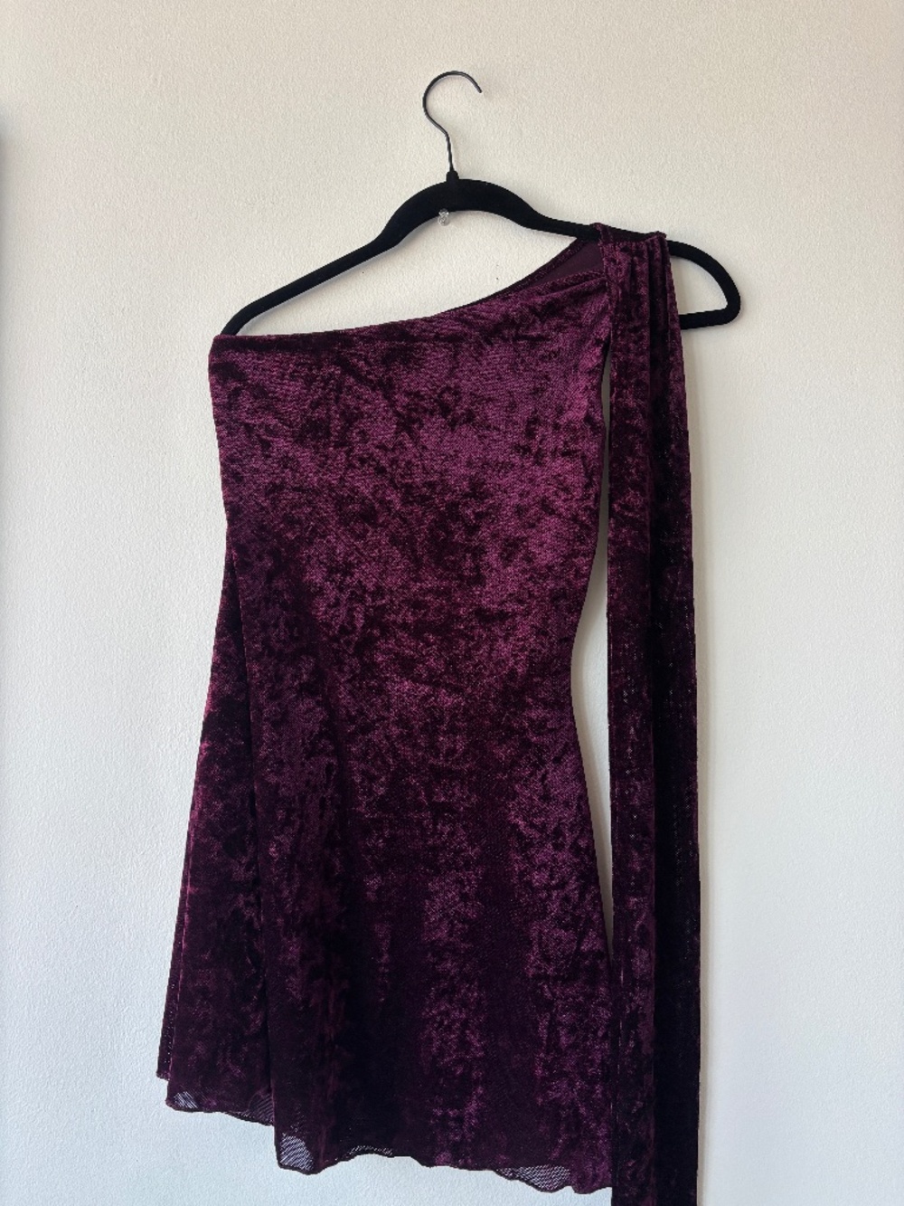Purple Dress with Draped Sash Detail